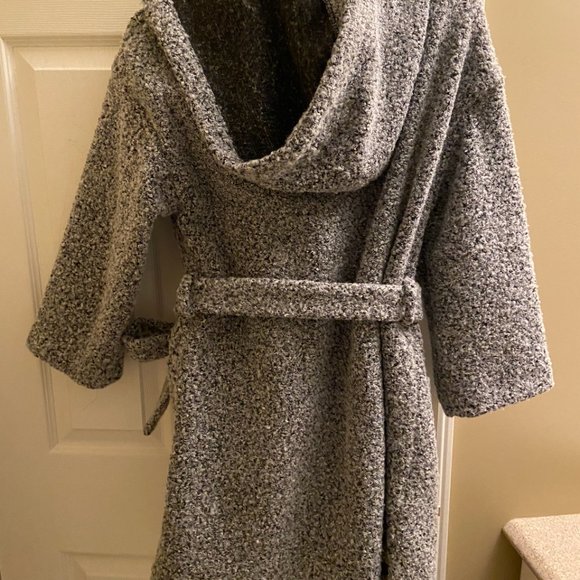 Textured hooded wrap coat - Picture 2 of 3